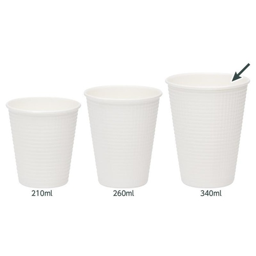 紙コップ FMX エンボスカップ ホワイト 340ML 25P サンナップ