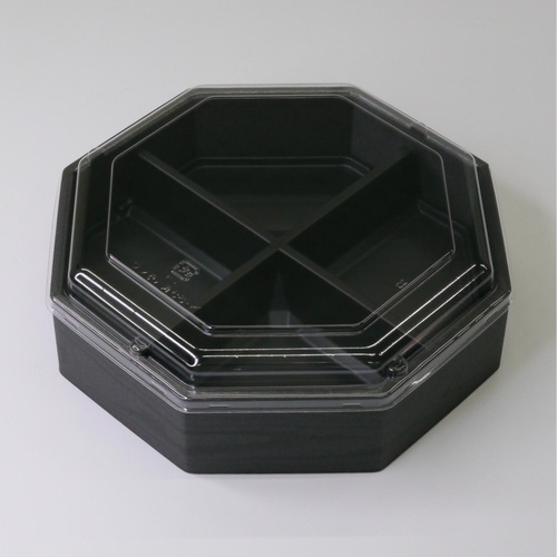 折箱 HW-八角68C(50) 黒焼杉黒 OPS高蓋セット アクタ