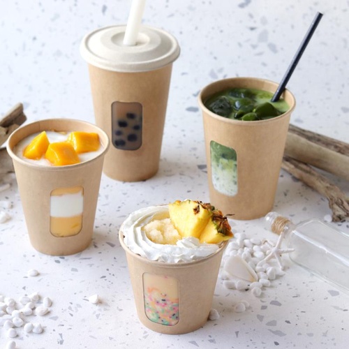 紙コップ KMT-8 窓有紙コップ ナチュラル ケーピープラテック