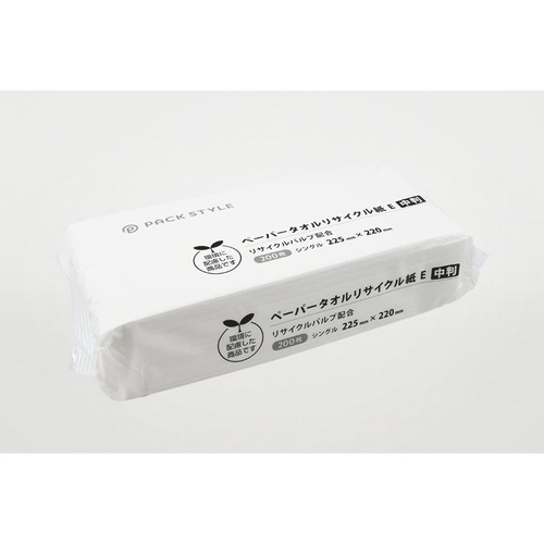 衛生資材 ペーパータオルリサイクル紙 E 中判 パックスタイル