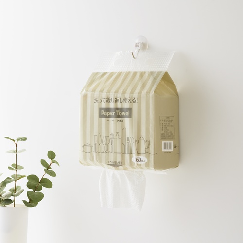 吊り下げられる洗って使えるペーパータオル 中判サイズ 300枚