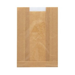 HEIKO NF(ノンフッ素)窓付耐油ガゼットパック 15-20.5 未晒無地 100枚/袋