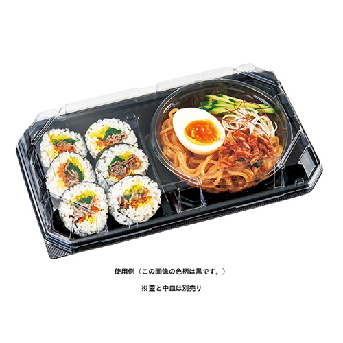 リスパック 冷麺容器 バイオ 楽麺コンボ 26-15B 黒 本体