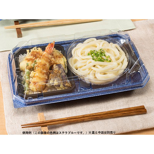 リスパック 冷麺容器 バイオ 楽麺コンボ 26-15B 黒 本体