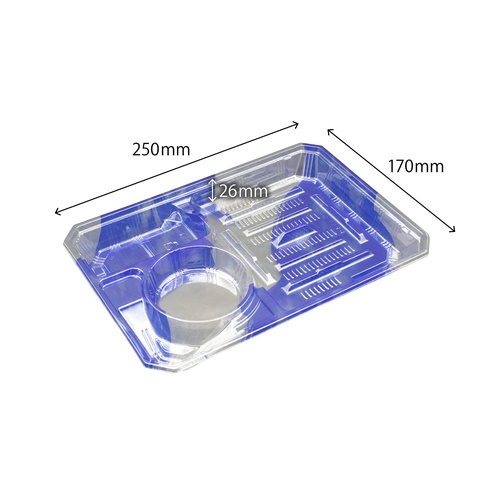 リスパック 冷麺容器 A-PET 割り子-55 本体 はやて青S