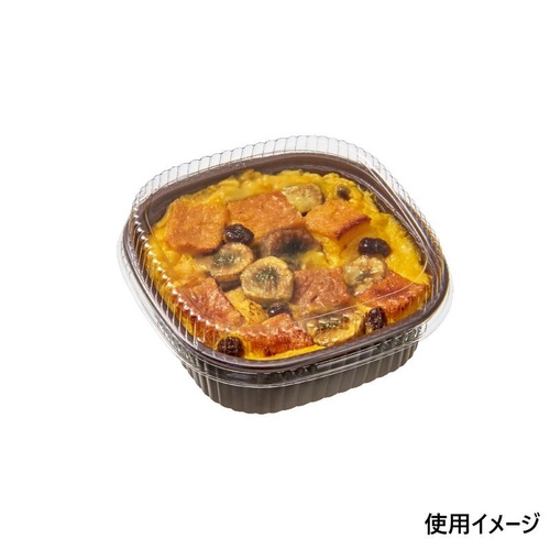 中央化学 軽食容器 BAKEQ 120角 350CC 茶 本体