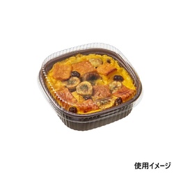 中央化学 軽食容器 BAKEQ 120角 350CC 茶 本体