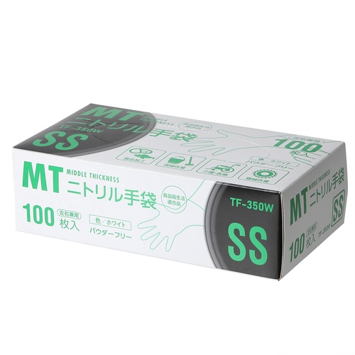 ＭＴニトリル手袋中厚手ホワイトＳＳ