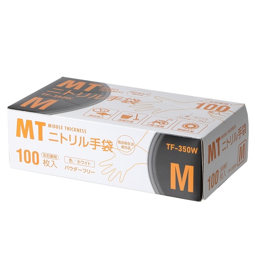 ＭＴニトリル手袋中厚手ホワイトＭ