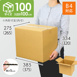 【宅配100サイズ】 ダンボール箱（B4サイズ） 5mm A/F  C5×強化芯120g×C5