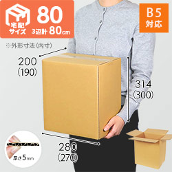 【宅配80サイズ】 ダンボール箱（B5サイズ） 5mm A/F  C5×強化芯120g×C5