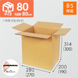 【宅配80サイズ】 ダンボール箱（B5サイズ） 5mm A/F  C5×強化芯120g×C5