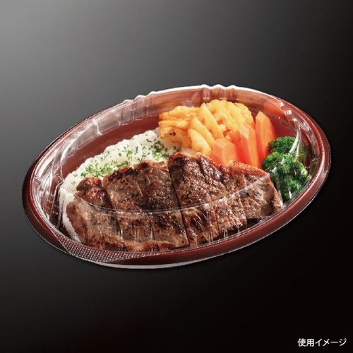 中央化学 惣菜容器 TP ボレノ M24-18 赤茶 本体