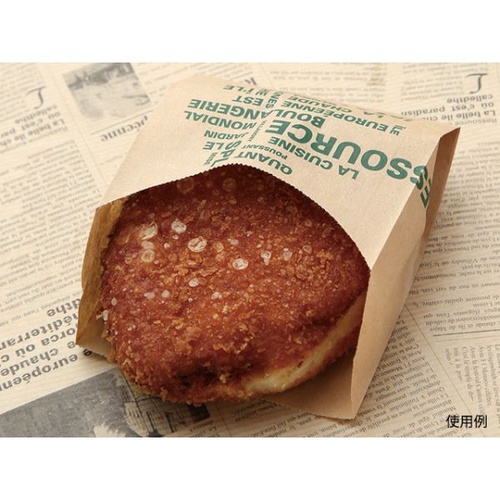 大阪ポリエチレン販売 パン袋 No.214 ヨーロピアンハーフムーン(茶)