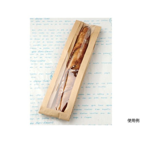 大阪ポリエチレン販売 バケット袋 無地フェネット(茶) 窓付 No.106(小) 大阪ポリヱチレン