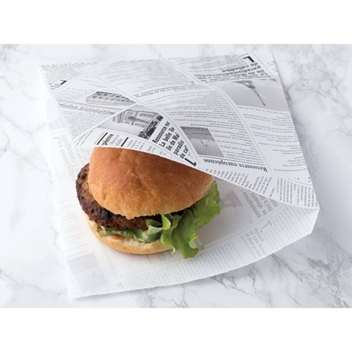 大阪ポリエチレン販売 耐油紙バーガー袋(ヨーロピアン柄)ブラック