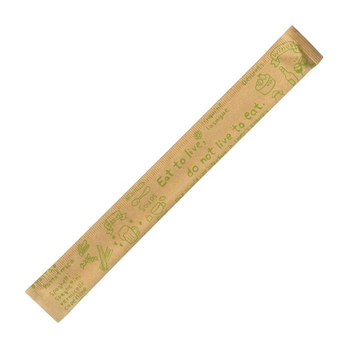 九州紙工 割箸 クラフト紙完封箸グリーン