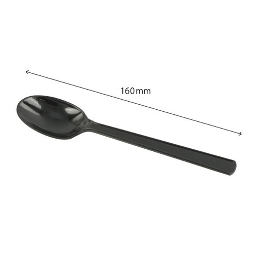 やなぎプロダクツ 使い捨てスプーン ポリ完封プラスチックスプーン16cm (黒)100本入