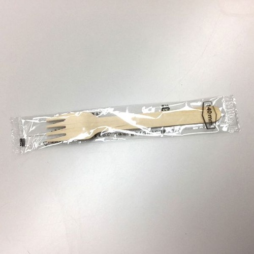 中央化学 使い捨てフォーク 木製フォーク 140 単袋入 透明