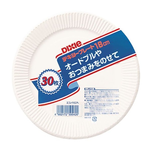 日本デキシー 紙皿 新エコノウエアプレート 18cm 30枚入
