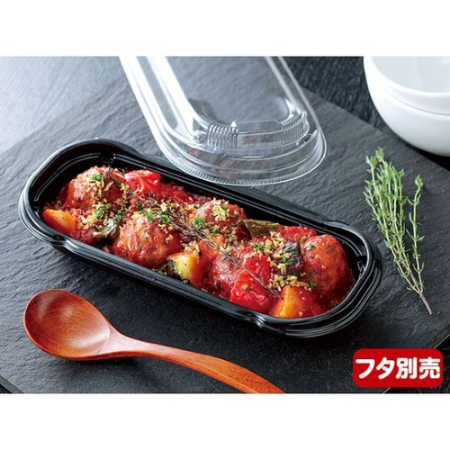 リスパック 軽食容器 ペットクッカー デリシェフ 23-10B 黒 本体