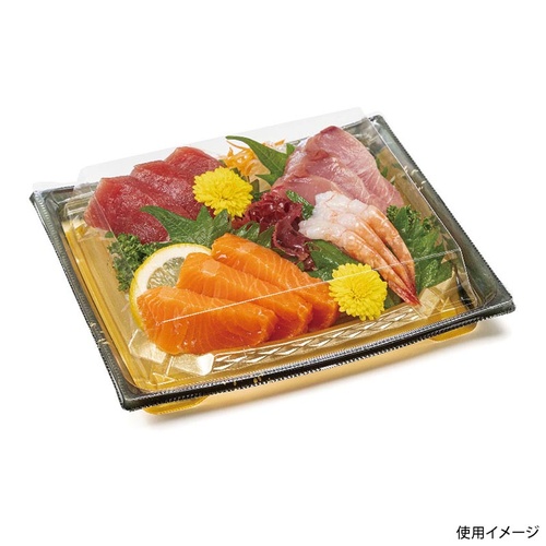 リスパック 刺身容器 バイオ 枠越20-17B 箔つき金 J10 本体