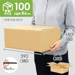 【宅配100サイズ】1200×1000パレットぴったりサイズダンボール箱［1段10箱×10段］（380×280×160mm）5mm A/F C120×C120