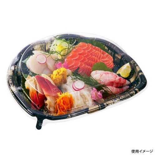 中央化学 刺身容器 C-AP 旬花 23-21 箔流しBK 本体