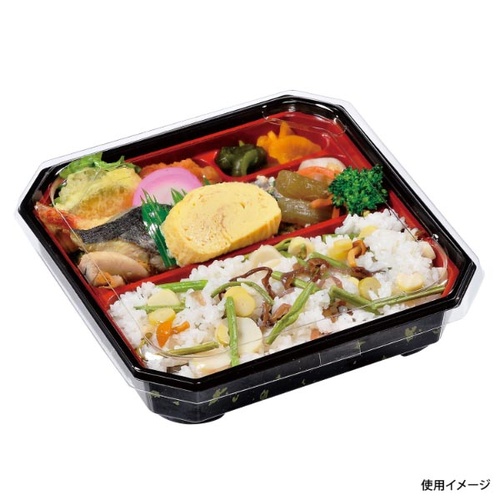 福助工業 仕出し弁当容器 紗綾 R-60H 金箔 本体
