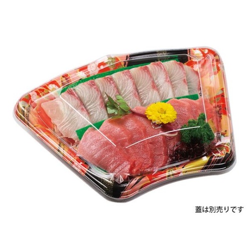 エフピコ 寿司容器 扇皿24-19 本体 風花赤