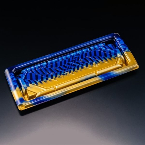リスパック 寿司容器 バイオ板長 1-5B きえん青 本体