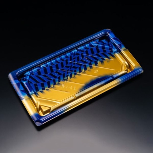リスパック 寿司容器 バイオ板長 2-5B きえん青 本体