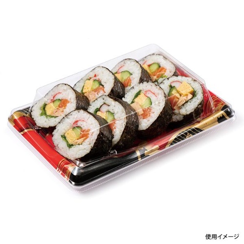 リスパック 寿司容器 美鮮盛 2-4B はんか赤 本体