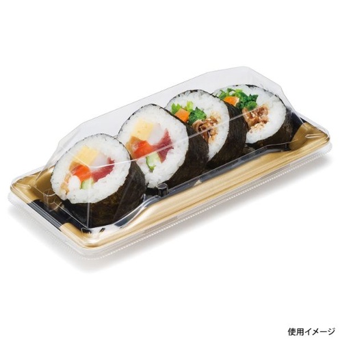 リスパック 寿司容器 魅せ巻 太4B ふで箔金 本体