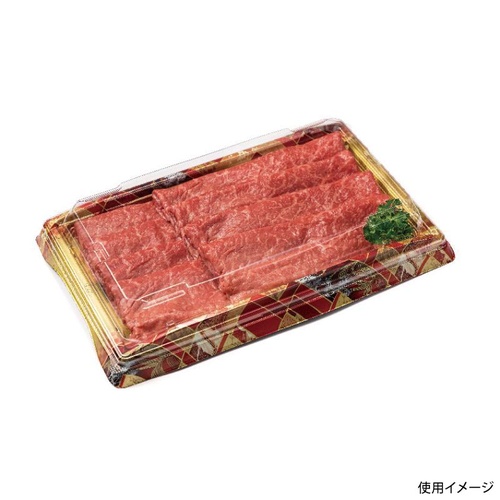 リスパック 寿司容器 バイオPS 魅せ盛桶 24B 晴れ着華赤 本体