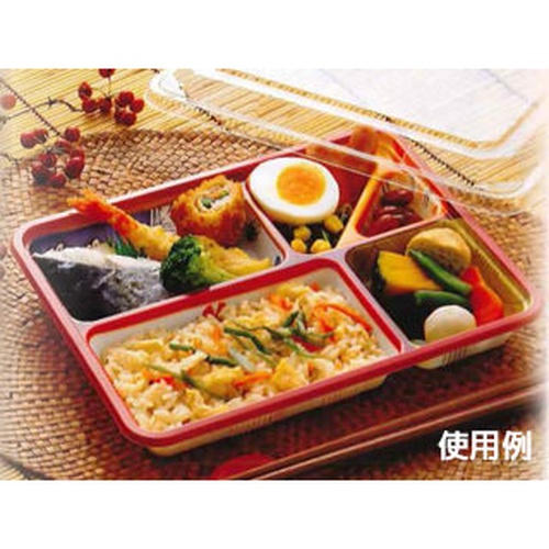 タカギ産業 弁当容器 TSR-80-60夢彩ごぜん柄付 透明蓋付