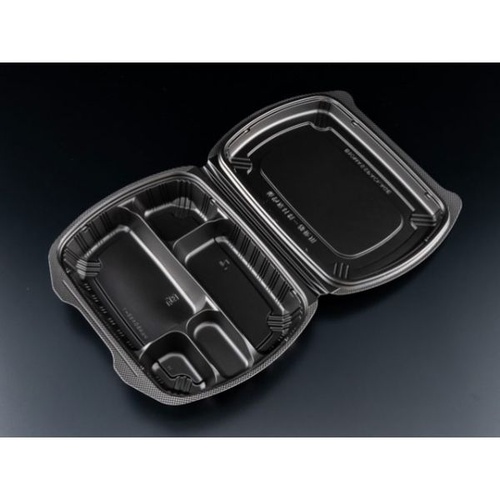 リスパック 弁当容器 バイオデリカ シェルBOX80-1 黒
