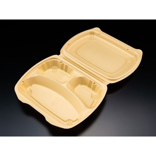 リスパック 弁当容器 バイオデリカ シェルBOX80-2 クラフトB