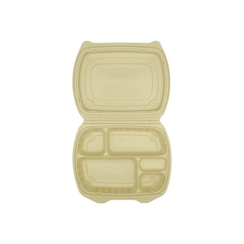 リスパック 弁当容器 バイオデリカ シェルBOX80-1 クラフトB
