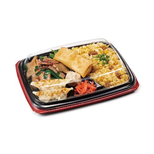 リスパック 弁当容器 バイオ マウント 24-18-2B 本体 セン赤