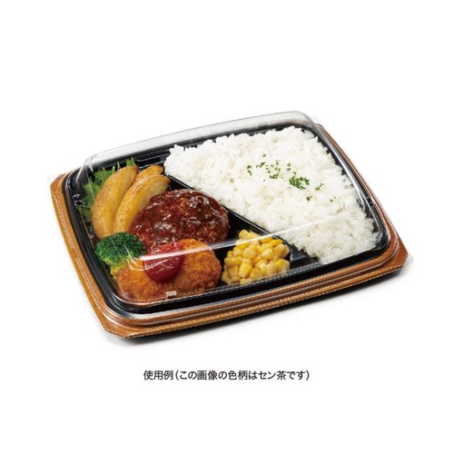 リスパック 弁当容器 バイオ マウント 24-19-2B 本体 セン赤