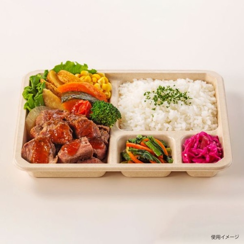 丸紅プラックス 弁当容器 MPB-6 ナチュラル 本体