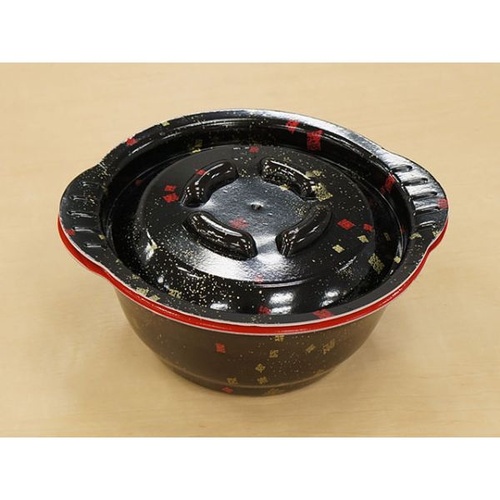 青葉紙業 スープ容器 KD-170 黒まきえ内赤セット