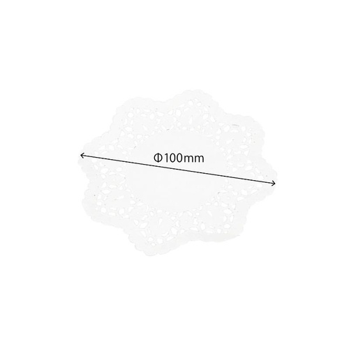 レースペーパー ドイリー 丸レース4号 白 100mmφ