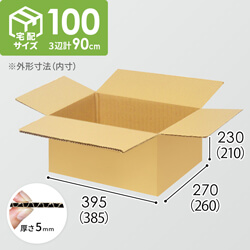 【宅配100サイズ】小箱ぴったり梱包用ダンボール箱［SBOX-04・12箱］（385×260×210mm）5mm A/F K5×K5