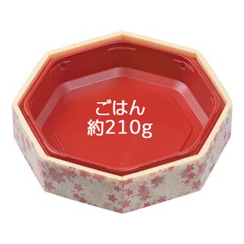エフピコ どんぶり容器 WIC-八角15 本体 花かすみ