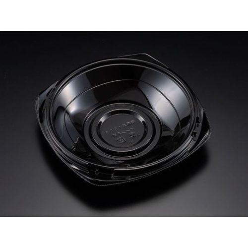 リスパック どんぶり容器 バイオPET 海専丼180B 本体 黒