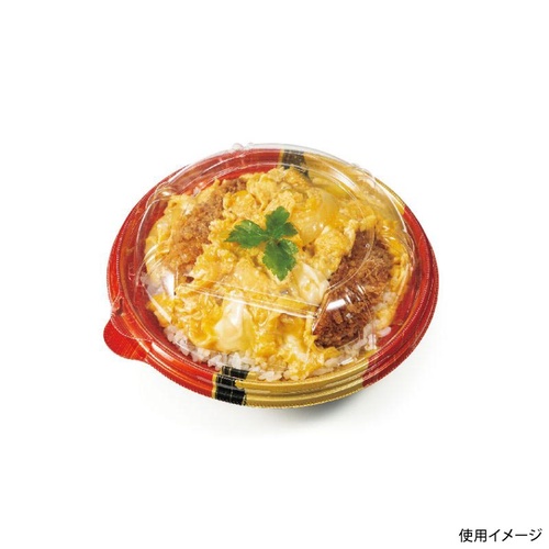 リスパック どんぶり容器 バイオ のぞみ 丸160-43B 本体 K-あじわい赤J10