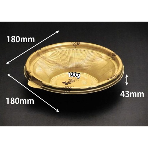 リスパック どんぶり容器 バイオ のぞみ 丸180-43B 本体 K-ウォール金J10