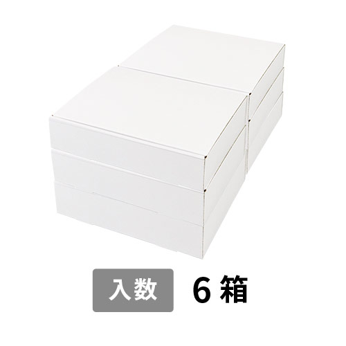 【宅配100サイズ】小箱ぴったり梱包用ダンボール箱［WBOX-02・6箱］（392×273×202mm）3mm B/F 白C5×C5